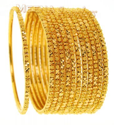 22Kt Gold Hand Made Bangles Set of 12 ( Gold Bangles )