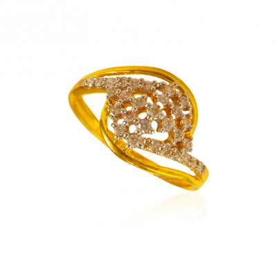 22k Gold CZ Ring ( Ladies Signity Rings )