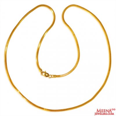 22k Gold Round Snake  Chain  ( Plain Gold Chains )