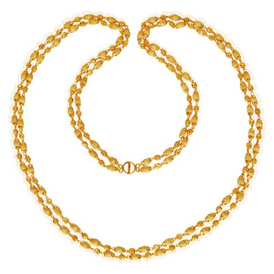 22Kt Gold White layered Tulsi chain ( 22Kt Long Chains (Ladies) )