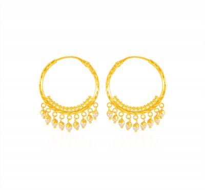 22Kt Gold Designer Hoop Earrings ( Hoop Earrings )