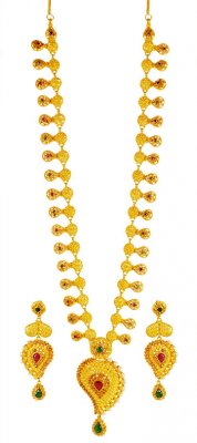 22 Karat Gold Necklace Set ( Gold Designer Sets )