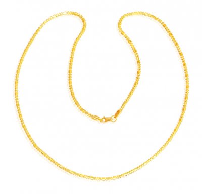 22K Gold Designer Chain (16In) ( 22Kt Gold Fancy Chains )