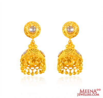 22K Antique Jhumki ( 22Kt Gold Fancy Earrings )