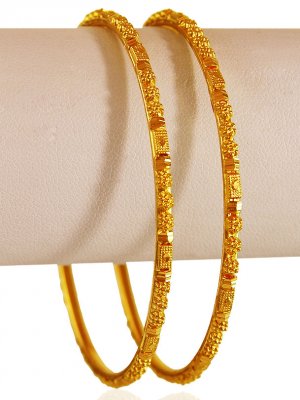 22KT Gold Filigree Bangles ( Gold Bangles )