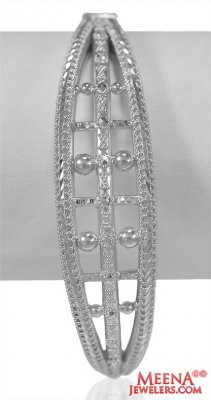 22k White gold kada (bangle) ( Stone Bangles )