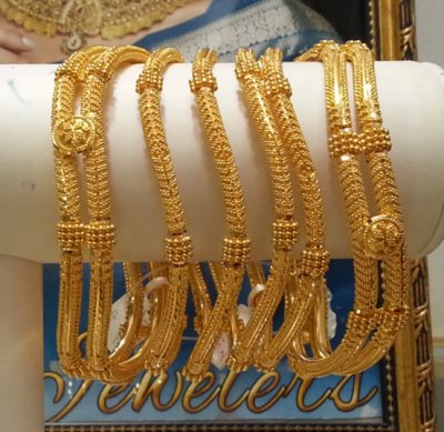 22k Gold Bangles Set (6 Pcs) ( Set of Bangles )