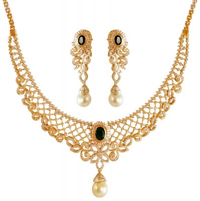 18kt Diamond Necklace Set ( Diamond Necklace Sets )