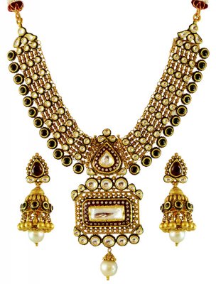 22K Executive Kundan Necklace Set ( Antique Necklace Sets )