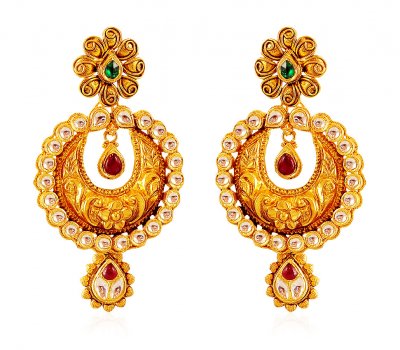 22K Antique Finish Chand bali ( Exquisite Earrings )