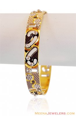 Designer Dancing Stones Gold Bangle ( Two Tone Bangles )