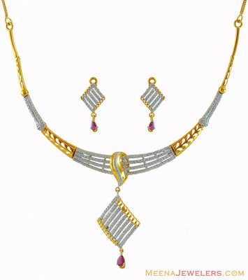 22k Designer Necklace Set ( Gold Designer Sets )