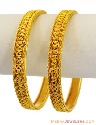 22K Filigree Bangles (2 Pcs)  ( Gold Bangles )