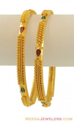 22k Designer Bangles(2 pcs) ( Gold Bangles )