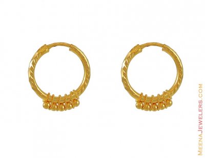 22Kt Gold Hoop Earrings ( Hoop Earrings )