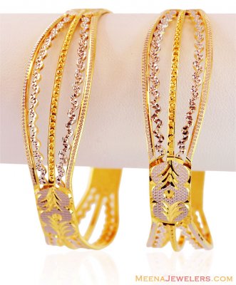 Designer 2 Tone Rhodium Bangle 22k ( Two Tone Bangles )