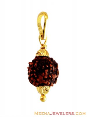 22K Fancy Gold Rudraksh Pendant  ( Om Pendants )