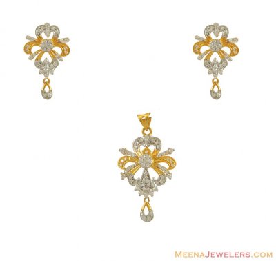 22K Gold Pendant Set (Signity) ( Fancy Pendant Set )