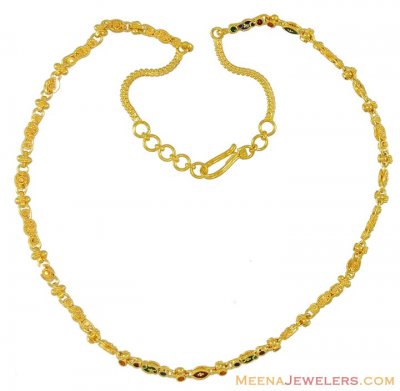 Meenakari Gold Chain (22 Karat) ( 22Kt Gold Fancy Chains )