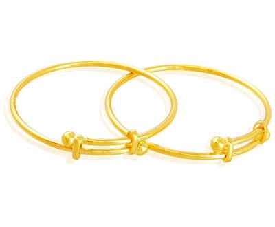 Adjustable Gold Baby Kada (2PCs) ( Baby Bangles )