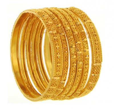 22Kt Gold Handmade Bangles ( Set of Bangles )