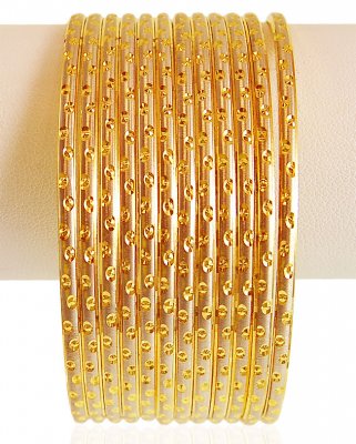 22kt Gold Rhodium Bangles (12 PC) ( Set of Bangles )