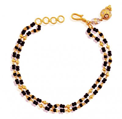 Black Beads Gold Bracelet  ( Ladies Bracelets )