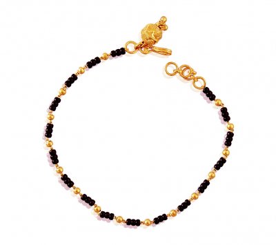 22K Gold Black Beads Bracelet  ( Ladies Bracelets )
