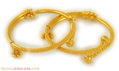 Yellow Gold Baby Bangle (22K) ( Baby Bangles )