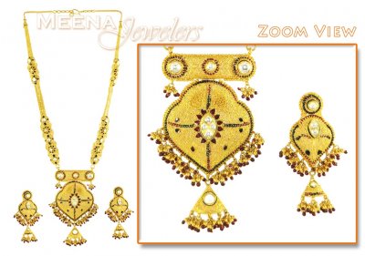 Gold Bridal Indian Necklace ( Bridal Necklace Sets )