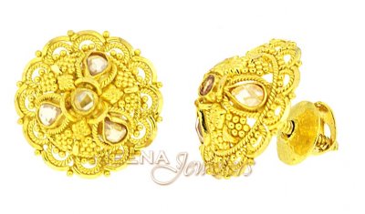 Gold Tops with Polki ( 22 Kt Gold Tops )