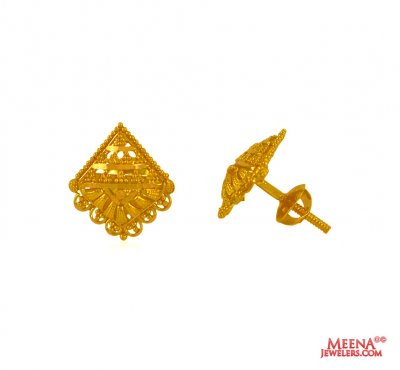 22KT Gold Tops Earrings ( 22 Kt Gold Tops )