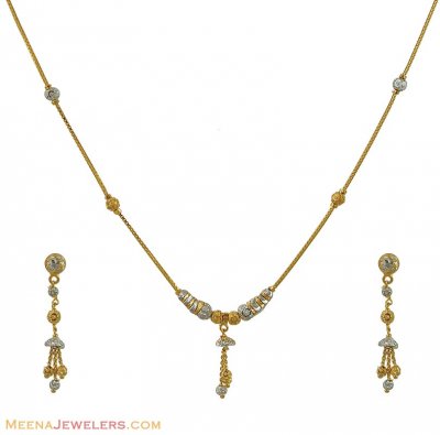 Gold Two Tone Necklace Set ( Light Sets )