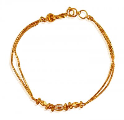 2 Tone Watch Style Bracelet 22k ( Ladies Bracelets )