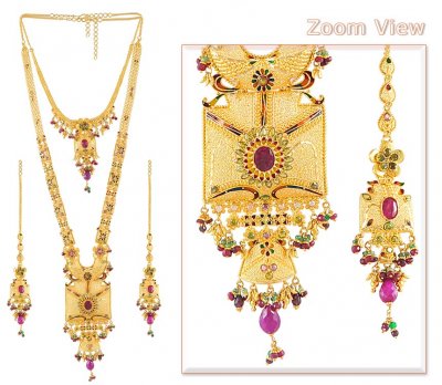 Gold Bridal Indian Necklace Set ( Bridal Necklace Sets )