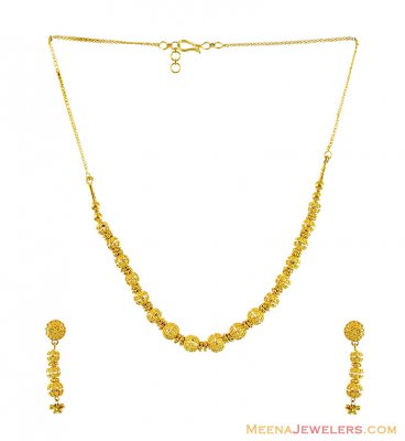 Gold Necklace Set (22K) ( Light Sets )