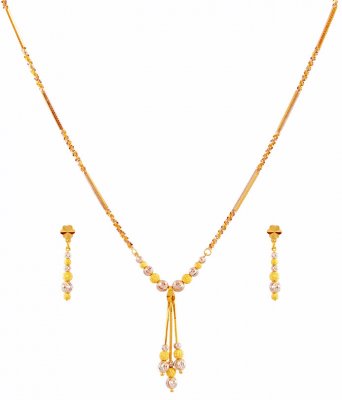 22K Gold 2 Tone Necklace Set ( Light Sets )