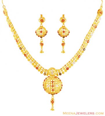 Three Tone Gold Exclusive Set ( 22 Kt Gold Sets )