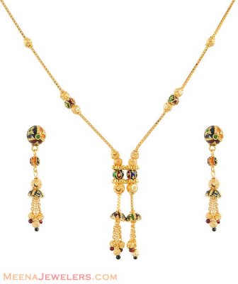 22K Meenakari Necklace Set ( Light Sets )