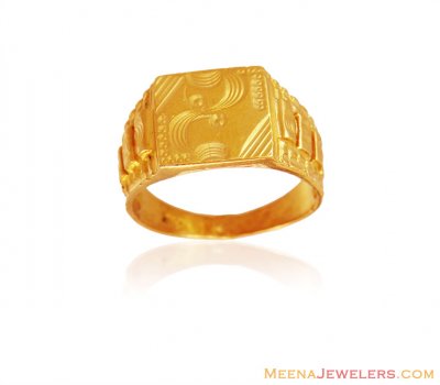 Gold Fancy 22K Ring ( Mens Gold Ring )