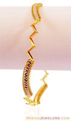 22k Two Tone Bangle (1 pc) ( Gold Bangles )