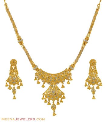 Designer Two Tone Set (22k) ( 22 Kt Gold Sets )