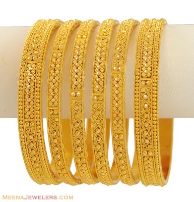 22Kt Indian Bangles (Set of 6) ( Set of Bangles )