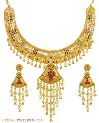 22K Exclusive Gold Necklace Set ( 22 Kt Gold Sets )