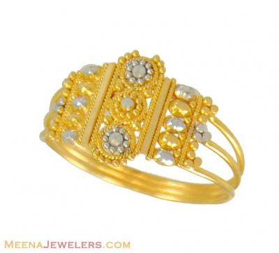 Two Tone Ring  (22k gold) ( Ladies Gold Ring )