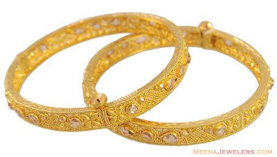 22K Designer Stones Kids Kada ( Baby Bangles )