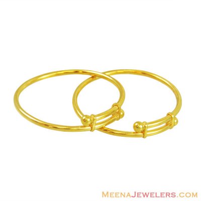 22K Baby Pipe Bangles (2 Pcs) ( Baby Bangles )