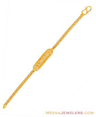22K 2 Tone Gold Baby Bracelet ( 22Kt Baby Bracelets )