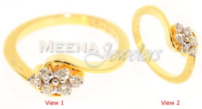 18Kt Yellow Gold Diamond Ring ( Diamond Rings )