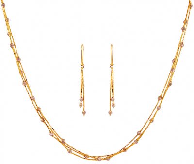 22K Layered Designer Necklace Set  ( Light Sets )